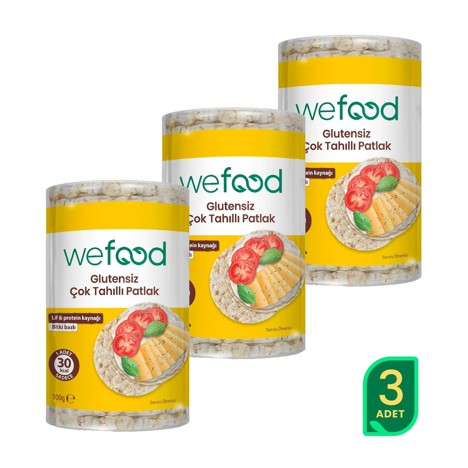 Wefood Çok Tahıllı Patlak 100 gr 3'lü